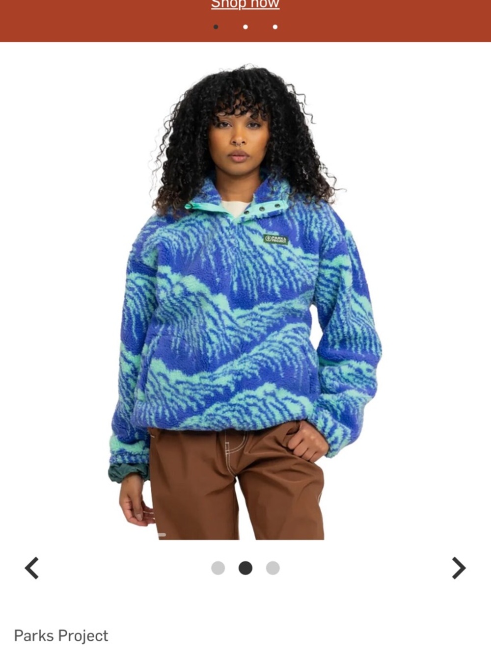 NWOT Parks Project Acacia Fleece Pullover Sweater